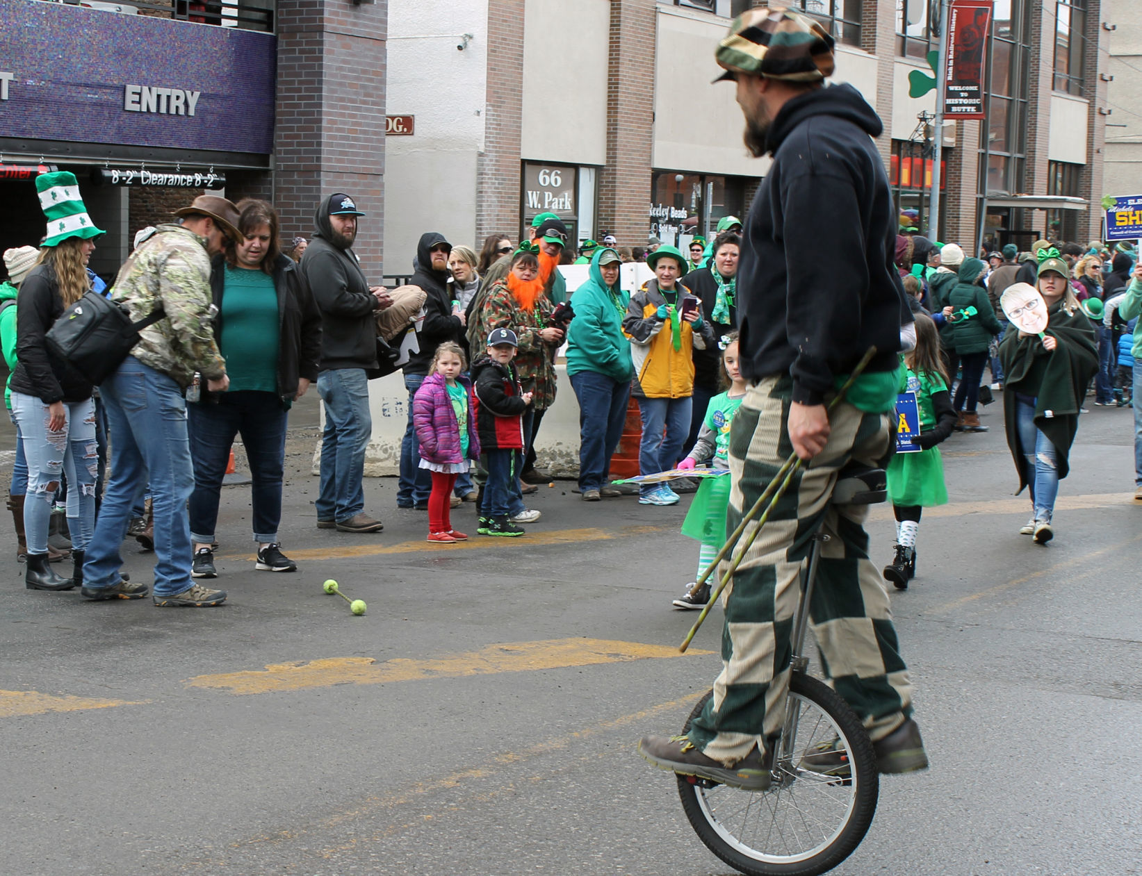 Riding a unicycle